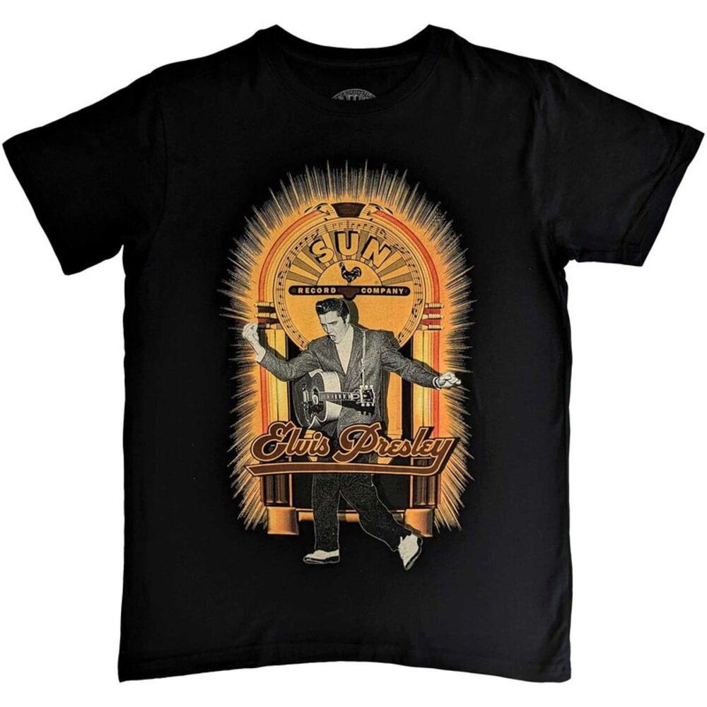 Sun Records Unisex Adult Elvis Presley Dancing Cotton T-Shirt / Black